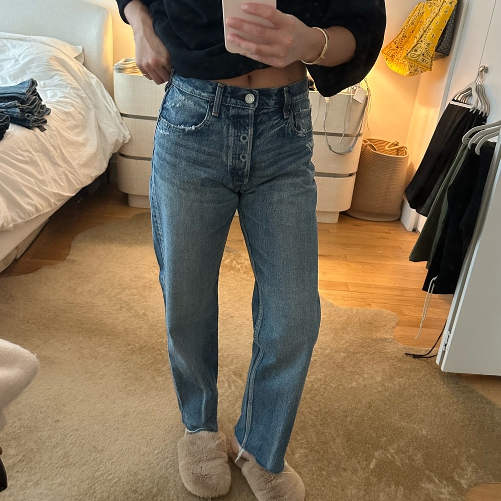 Moussy Women's Straight Leg Blue Jeans